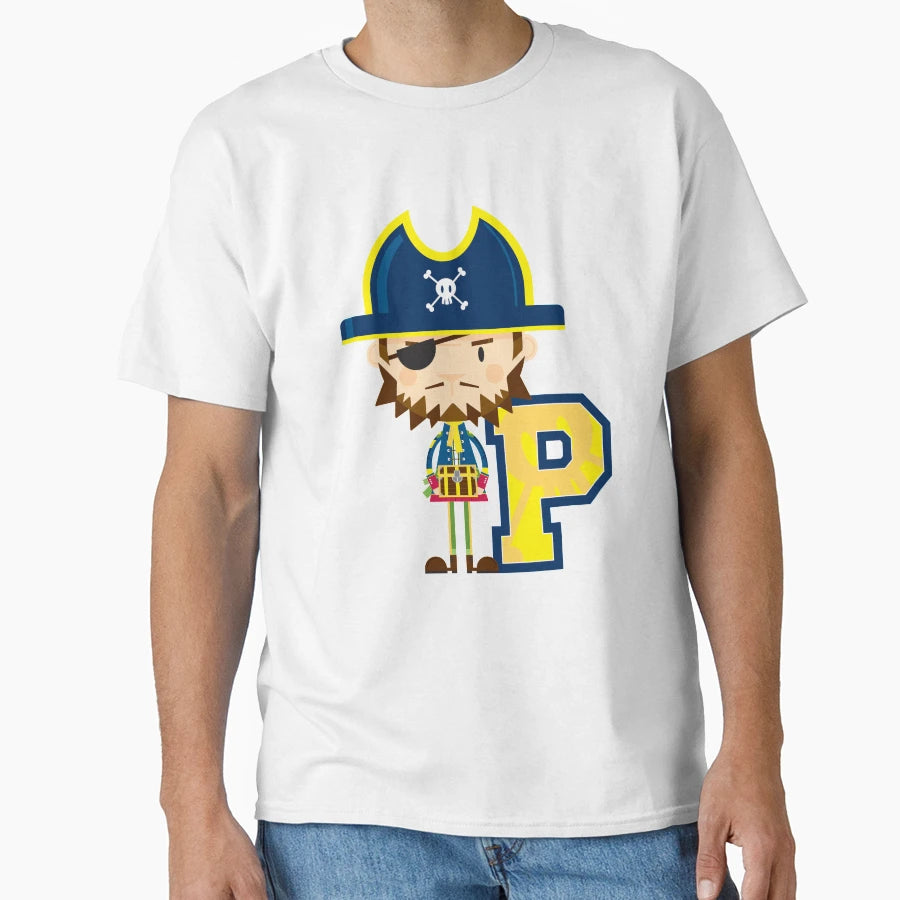 P Is Pirate Educational Illustration T-Shirt - Minimalist Print Unisex - T-Shirt, Sweatshirt, Hoodie