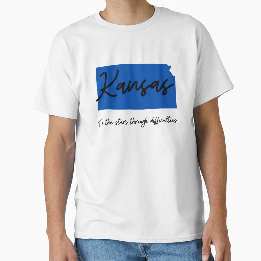 Kansas State Motto To Stars Through T-Shirt - Novelty Apparel Men Women - T-Shirt, Sweatshirt, Hoodie