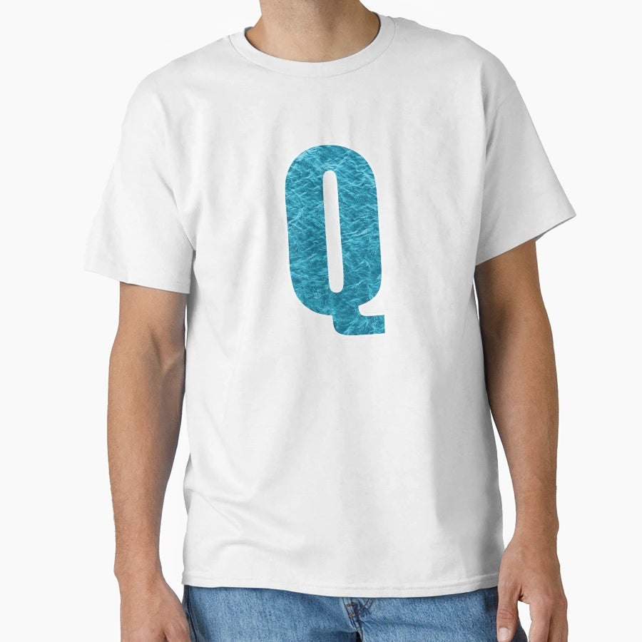 Letter Q Water Art Effect Monogram T-Shirt - Custom Art Print Unisex - T-Shirt, Sweatshirt, Hoodie