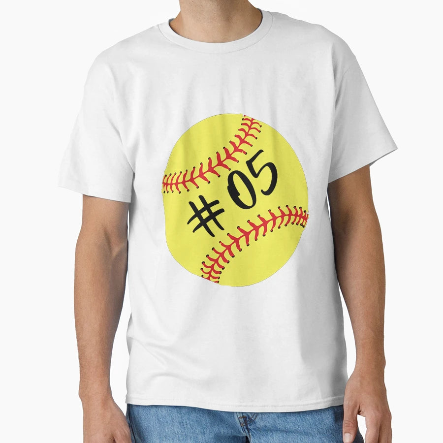 Softball Player Back No Number 05 05 Ball T-Shirt - Graphic Print Unisex - T-Shirt, Sweatshirt, Hoodie