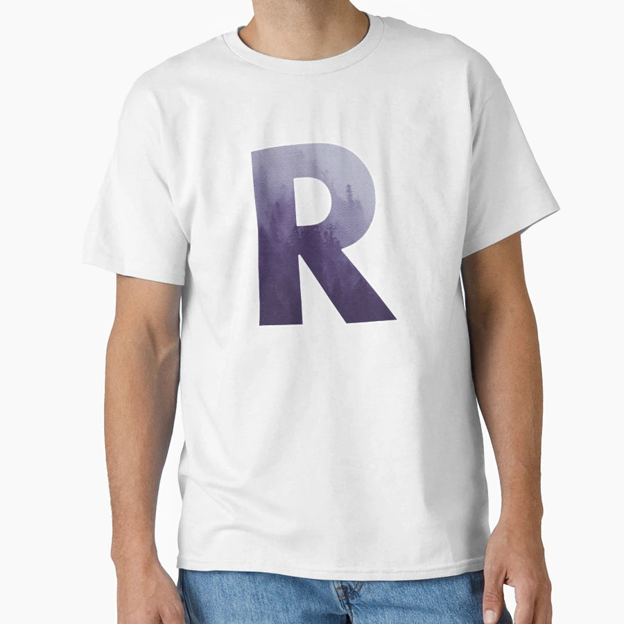 Letter R Monogram Letter Art Misty T-Shirt - Custom Art Print for Adults - T-Shirt, Sweatshirt, Hoodie