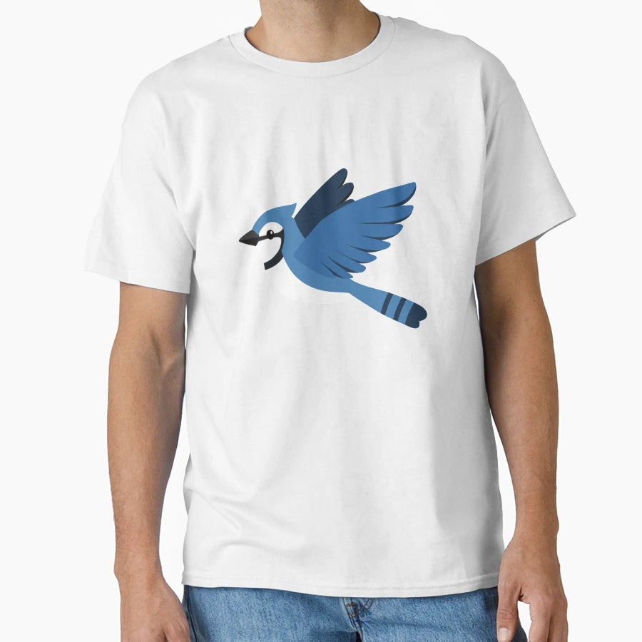 Blue Jay Bird Flying T-Shirt - Custom Art Print Unisex - T-Shirt, Sweatshirt, Hoodie