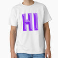 Hawaii Hi Initial Text T-Shirt - Custom Art Print Unisex - T-Shirt, Sweatshirt, Hoodie