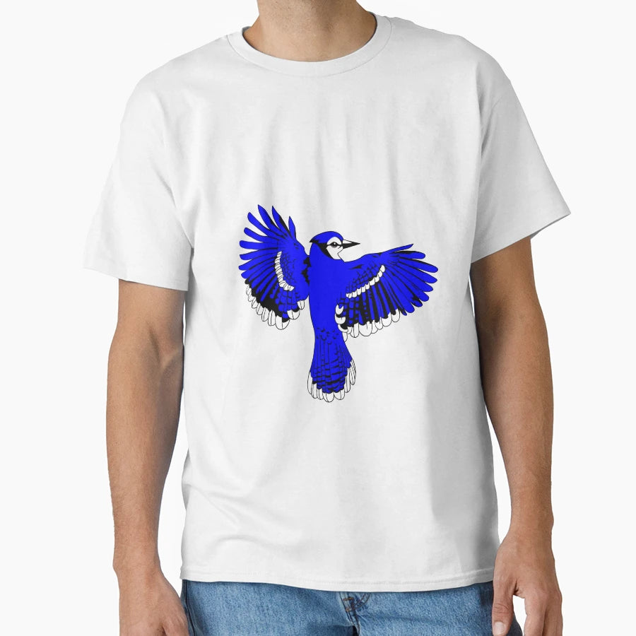 Blue Jay Flying T-Shirt - Custom Art Print Unisex - T-Shirt, Sweatshirt, Hoodie