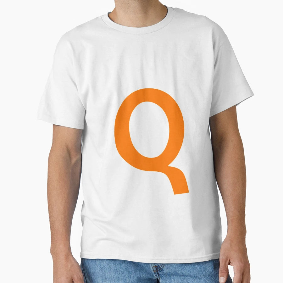 Orange Color Letter Q T-Shirt - Fun Novelty Design Men Women - T-Shirt, Sweatshirt, Hoodie