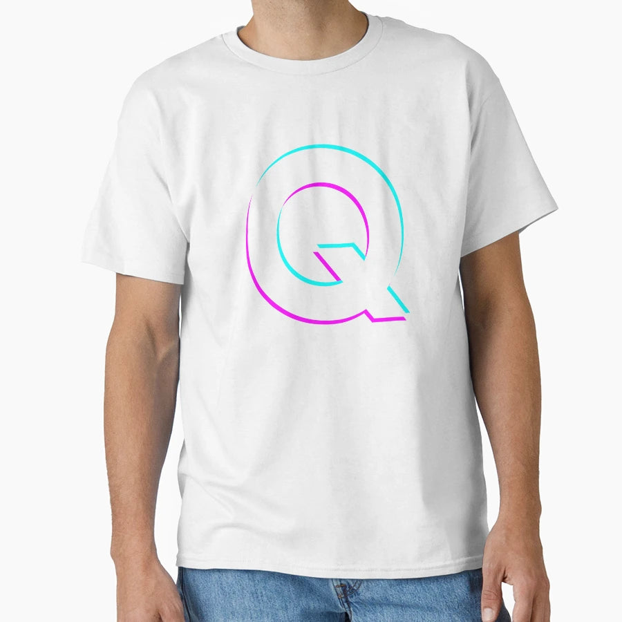 Glitch Letter Q T-Shirt - Custom Art Print Men Women - T-Shirt, Sweatshirt, Hoodie
