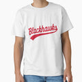 Blackhawks Script Text Logo T-Shirt - Minimalist Print for Adults - T-Shirt, Sweatshirt, Hoodie