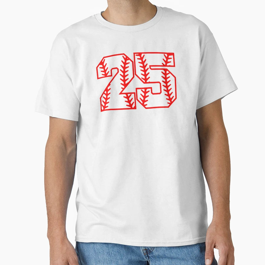 Baseball Number 25 T-Shirt - Novelty Apparel for Adults - T-Shirt, Sweatshirt, Hoodie