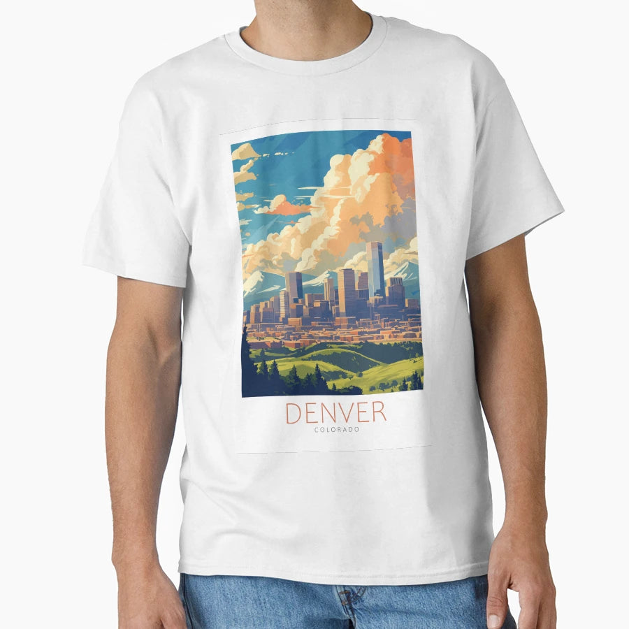 Minimalistic Denver Colorado T-Shirt - Graphic Print Unisex - T-Shirt, Sweatshirt, Hoodie
