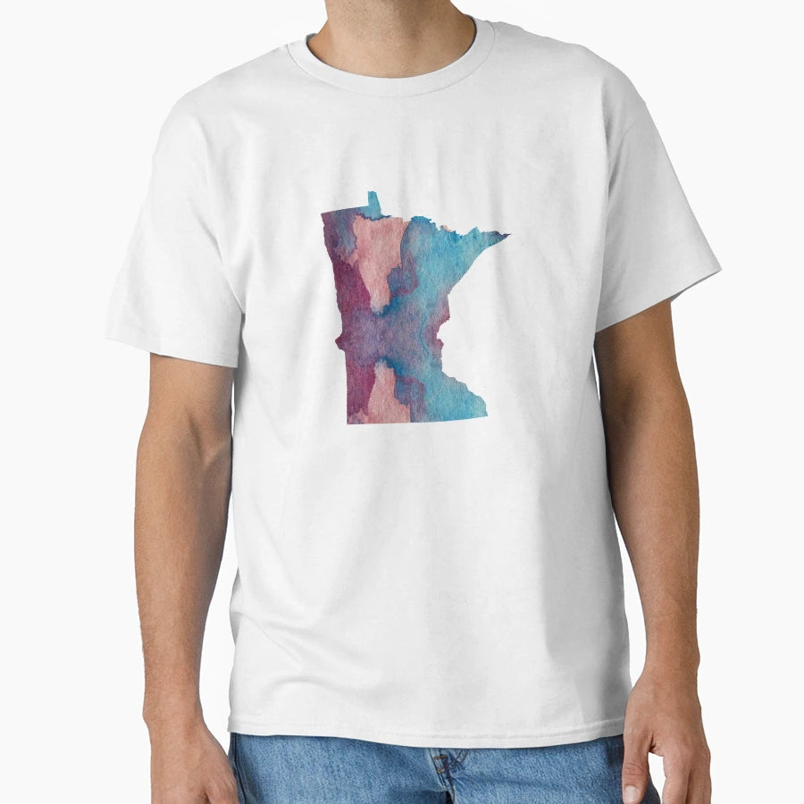 Colorful Minnesota Silhouette T-Shirt - Aesthetic Graphic Men Women - T-Shirt, Sweatshirt, Hoodie