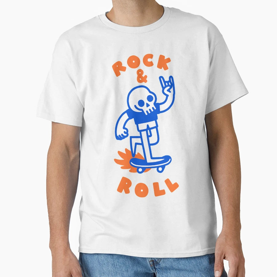 Rock Roll Skull T-Shirt - Casual Everyday Wear Unisex - T-Shirt, Sweatshirt, Hoodie