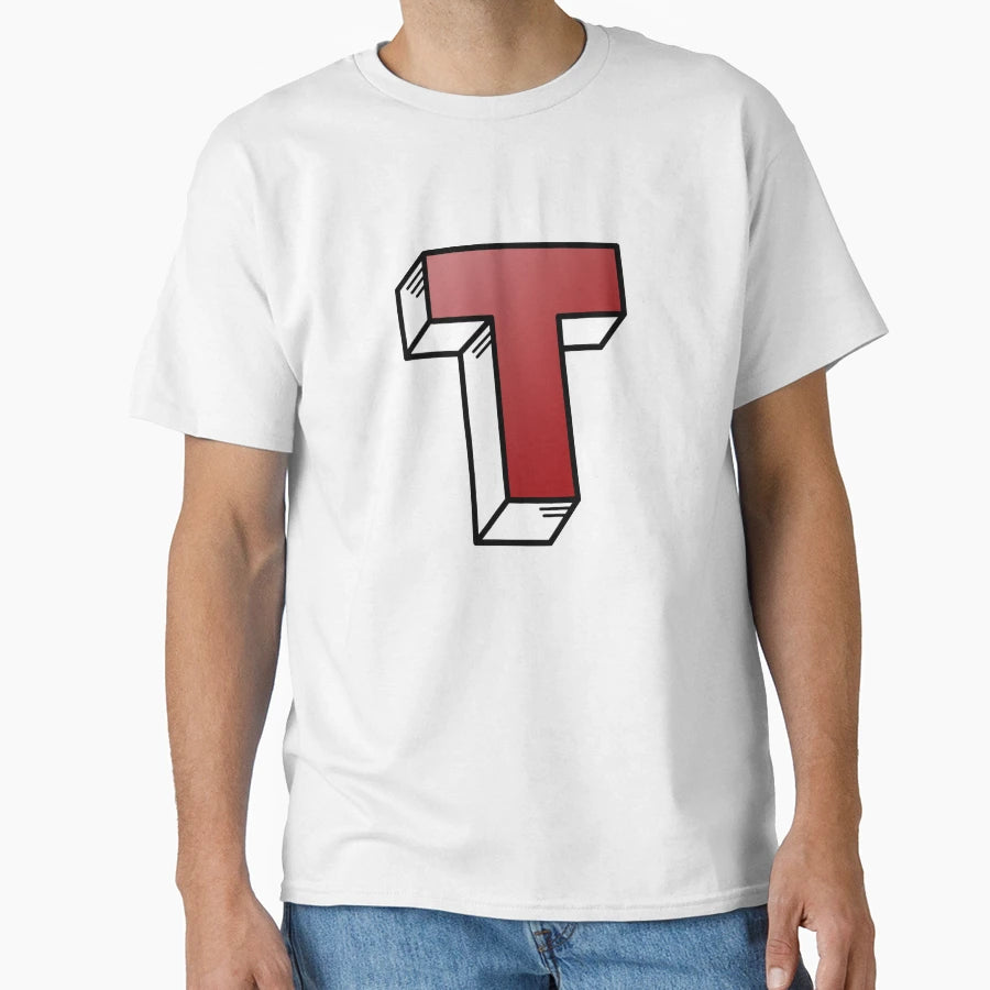 Letter T T-Shirt - Minimalist Print for Adults - T-Shirt, Sweatshirt, Hoodie
