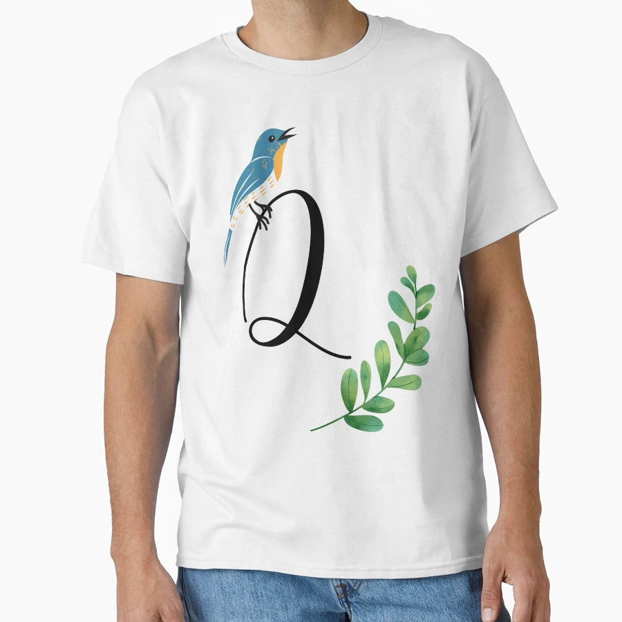 Copy Letter Q Robin And Green T-Shirt - Fun Novelty Design for Adults - T-Shirt, Sweatshirt, Hoodie