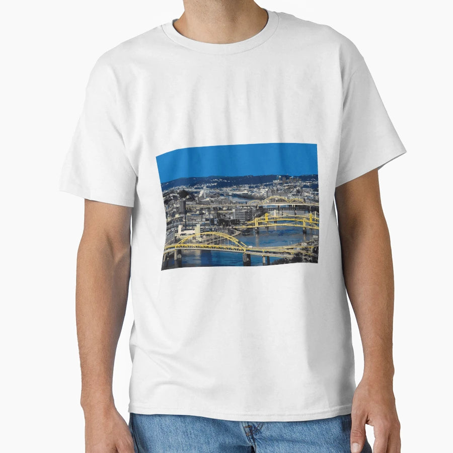 Pittsburgh Skyline T-Shirt - Aesthetic Graphic Men Women - T-Shirt, Sweatshirt, Hoodie
