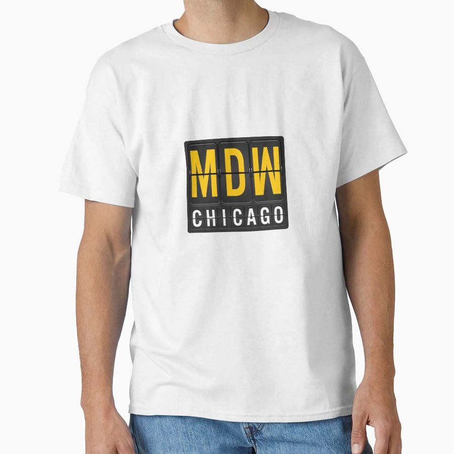 Mdw Chicago Midway Airport Code T-Shirt - Casual Everyday Wear Men Women - T-Shirt, Sweatshirt, Hoodie
