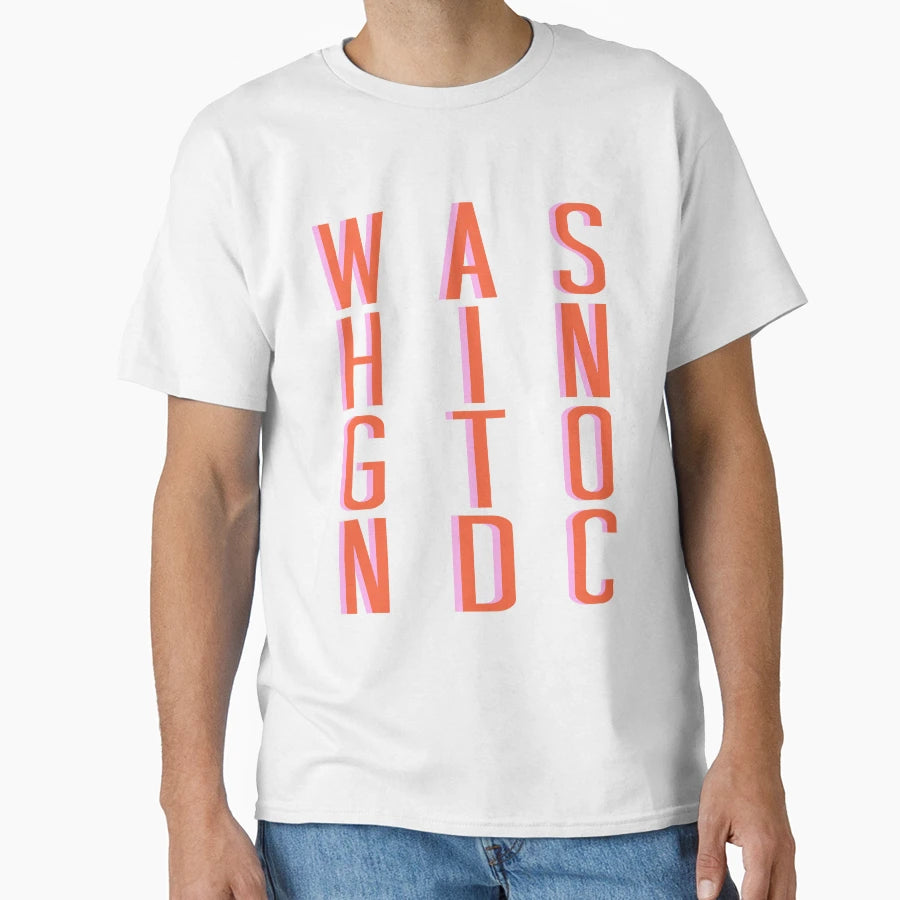 Modern Washington D C Typography Bold T-Shirt - Fun Novelty Design Unisex - T-Shirt, Sweatshirt, Hoodie
