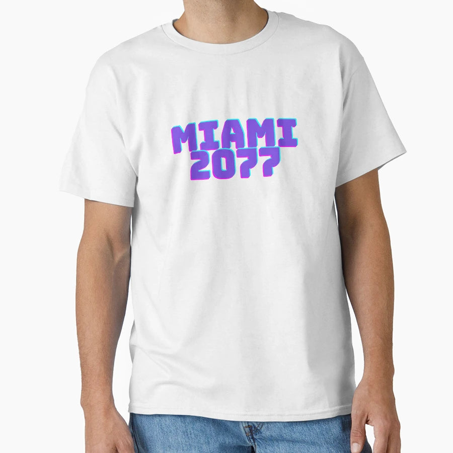 Miami 2077 T-Shirt - Minimalist Print for Adults - T-Shirt, Sweatshirt, Hoodie