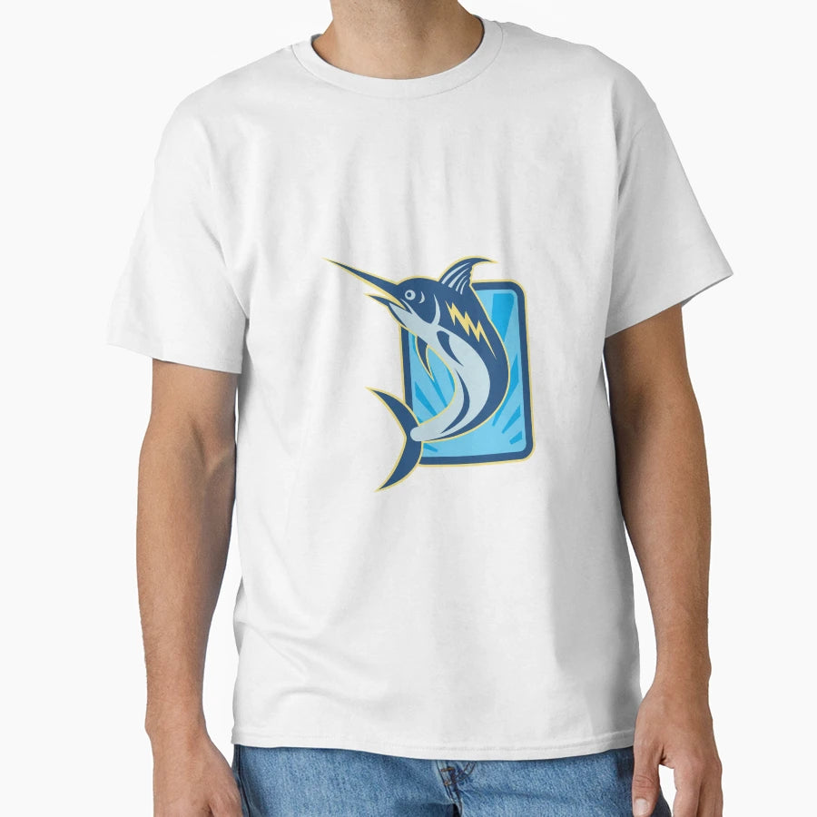 Blue Marlin Jumping T-Shirt - Novelty Apparel Unisex - T-Shirt, Sweatshirt, Hoodie
