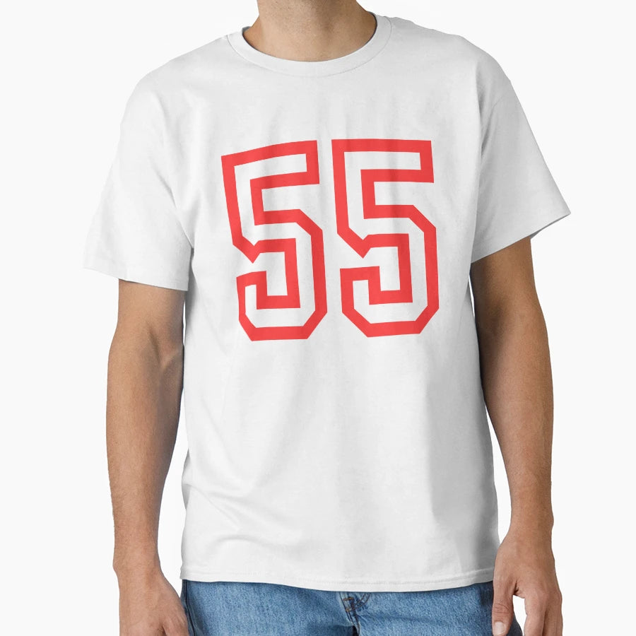 Number 55 Red T-Shirt - Streetwear Style Men Women - T-Shirt, Sweatshirt, Hoodie