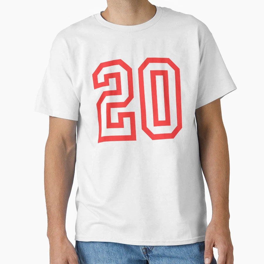 Number 20 Red T-Shirt - Custom Art Print Men Women - T-Shirt, Sweatshirt, Hoodie