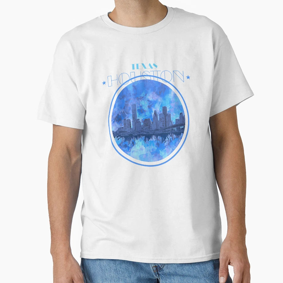 Houston Skyline T-Shirt - Unique Graphic Unisex - T-Shirt, Sweatshirt, Hoodie