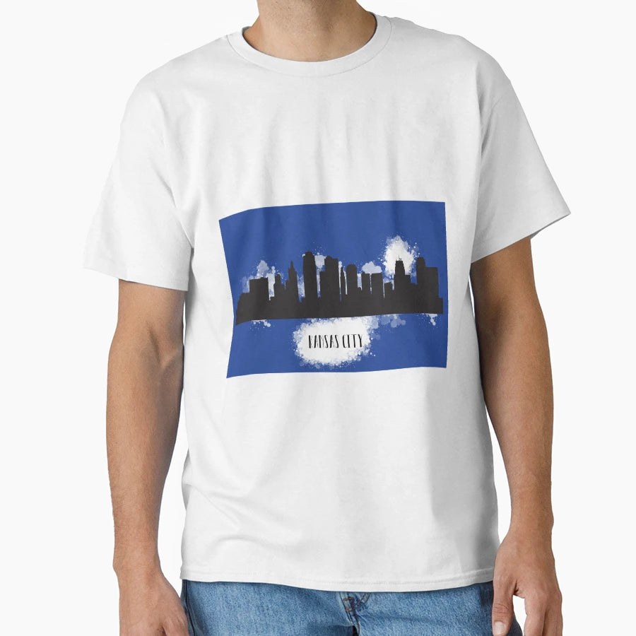 Kansas City Skyline Silhouette T-Shirt - Minimalist Print for Adults - T-Shirt, Sweatshirt, Hoodie