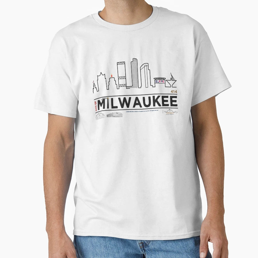 Mke City Skyline Milwaukee Wi T-Shirt - Novelty Apparel Unisex - T-Shirt, Sweatshirt, Hoodie
