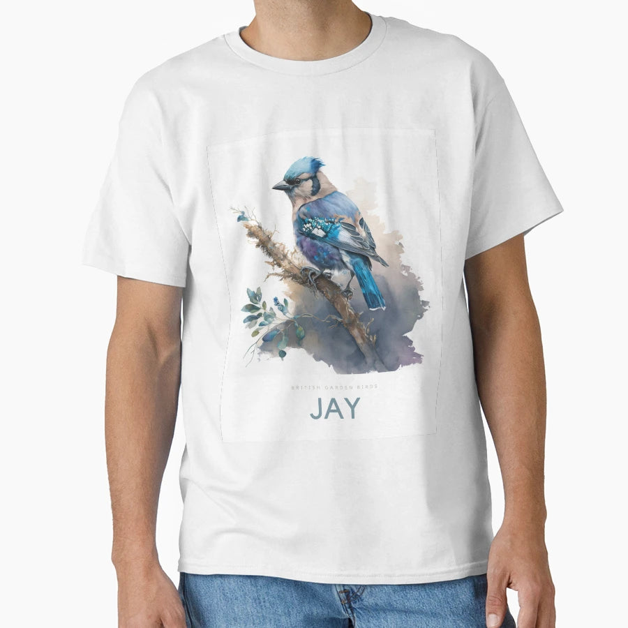 British Garden Birds Jay T-Shirt - Unique Graphic for Adults - T-Shirt, Sweatshirt, Hoodie