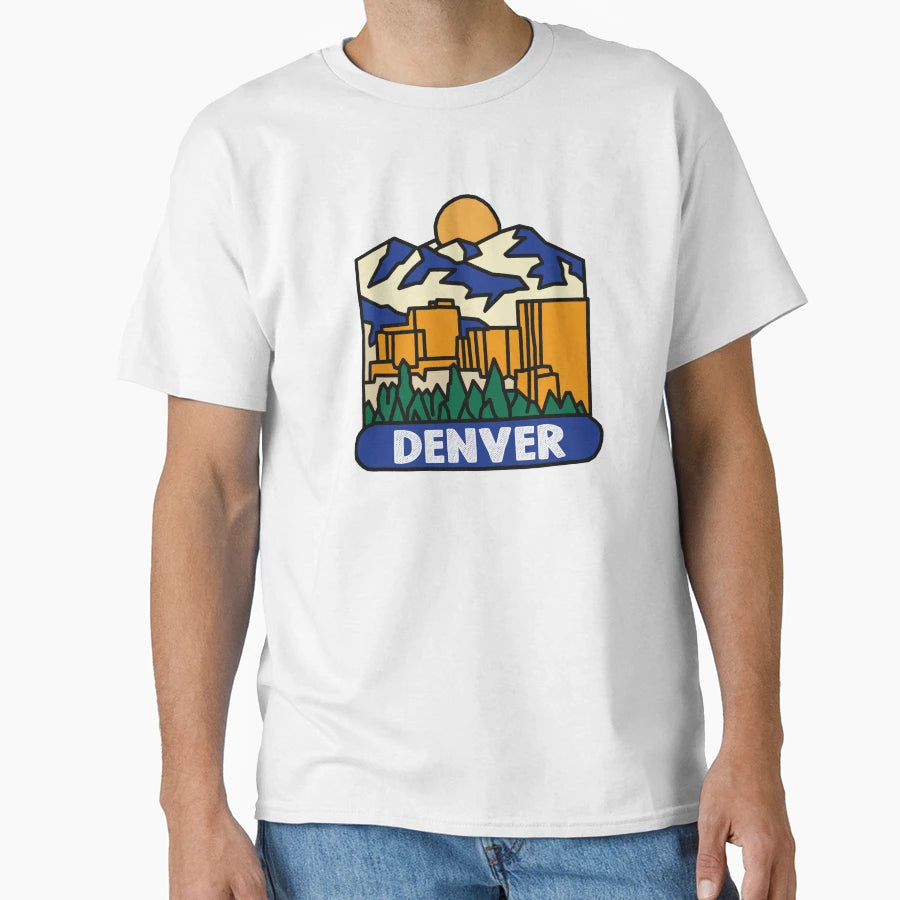 Denver Skyline Decal T-Shirt - Aesthetic Graphic for Adults - T-Shirt, Sweatshirt, Hoodie