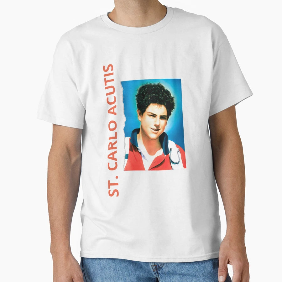 Saint Carlo Acutis Santo Carlo Acutis T-Shirt - Trendy Graphic for Adults - T-Shirt, Sweatshirt, Hoodie