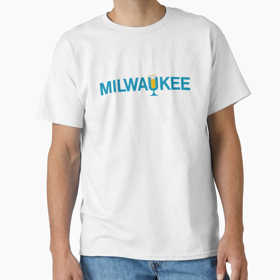Milwaukee Beer Text T-Shirt - Minimalist Print for Adults - T-Shirt, Sweatshirt, Hoodie