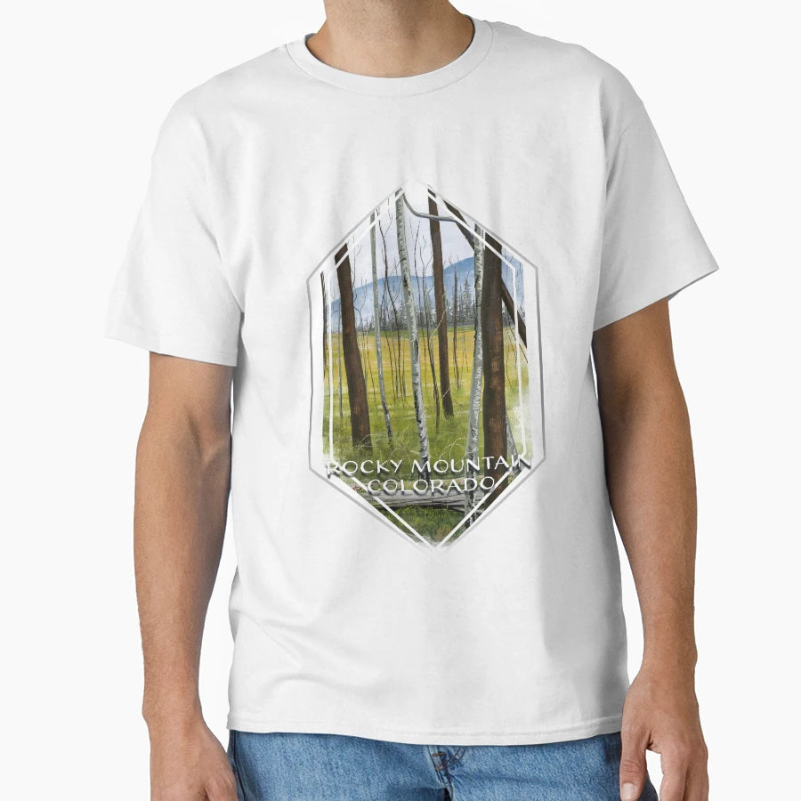 Rocky Mountain Colorado Digital Painting T-Shirt - Streetwear Style Unisex - T-Shirt, Sweatshirt, Hoodie