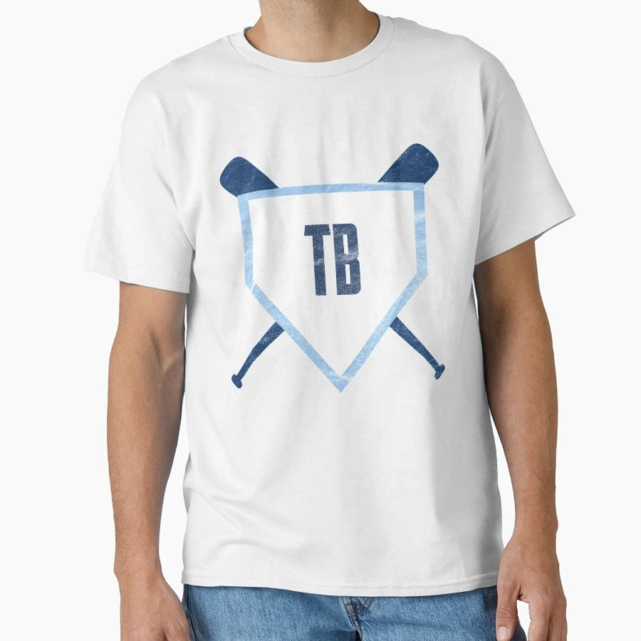 Tampa Bay Abbreviation Baseball Home Plate T-Shirt - Graphic Print Unisex - T-Shirt, Sweatshirt, Hoodie