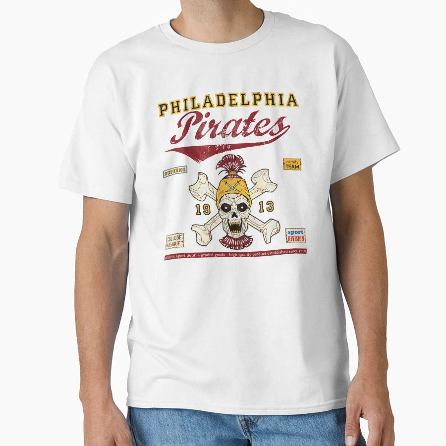 Philedelphia Pirates Skull Crossbones T-Shirt - Novelty Apparel Unisex - T-Shirt, Sweatshirt, Hoodie