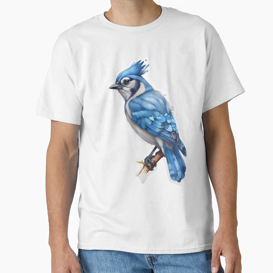 Blue Jay Bird T-Shirt - Minimalist Print for Adults - T-Shirt, Sweatshirt, Hoodie
