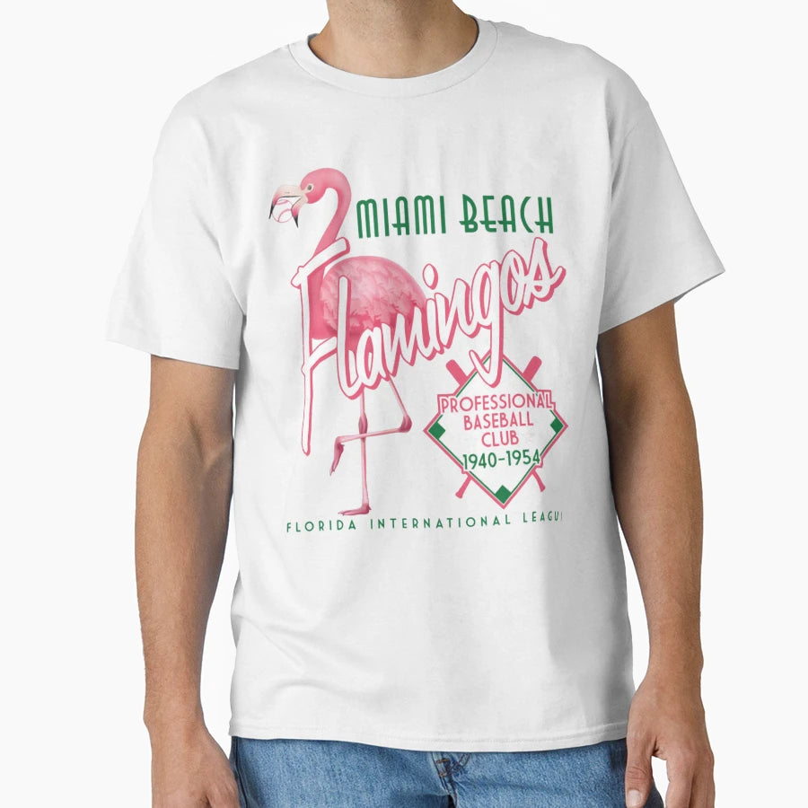 Miami Beach Flamingos T-Shirt - Graphic Print Unisex - T-Shirt, Sweatshirt, Hoodie