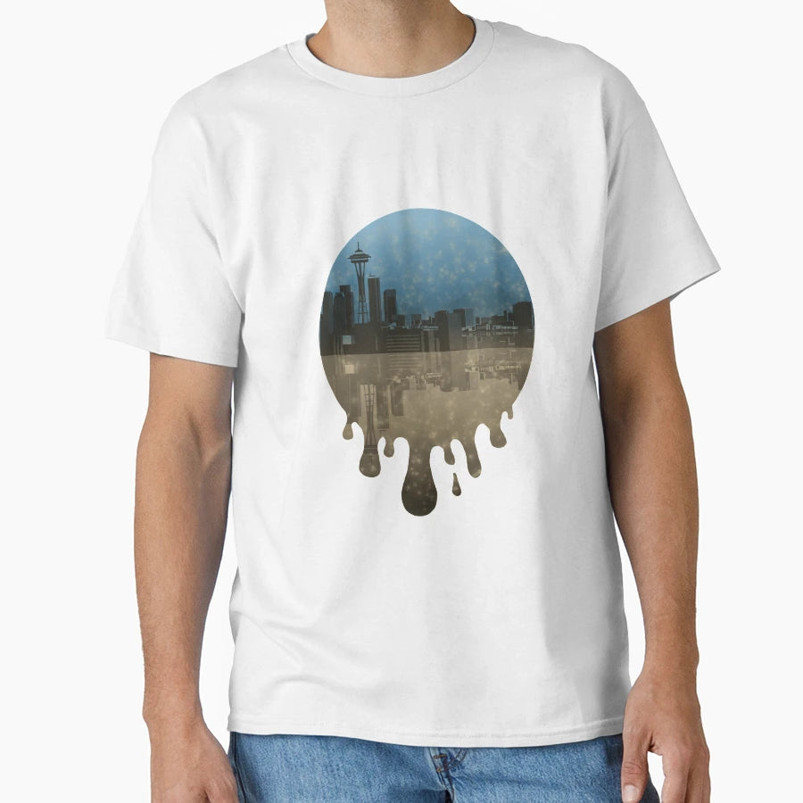 Seattle Landscape T-Shirt - Unique Graphic Men Women - T-Shirt, Sweatshirt, Hoodie
