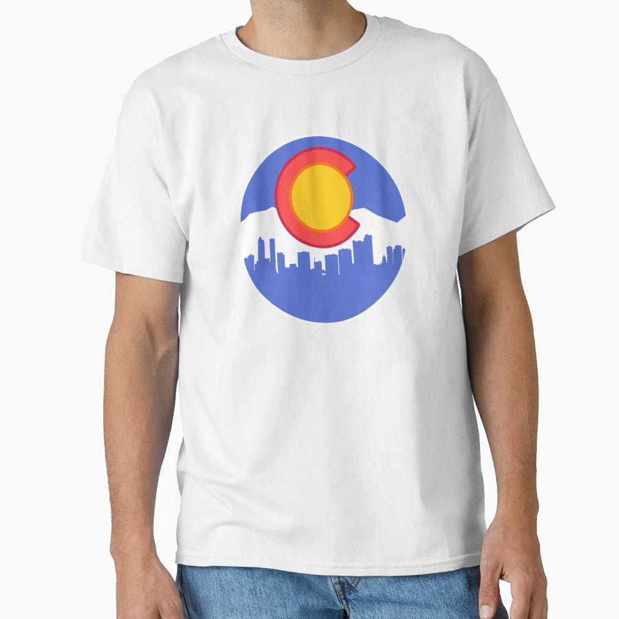 Downtown Denver Skyline Mountains T-Shirt - Trendy Graphic for Adults - T-Shirt, Sweatshirt, Hoodie