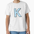 Blue Letter K T-Shirt - Aesthetic Graphic Unisex - T-Shirt, Sweatshirt, Hoodie