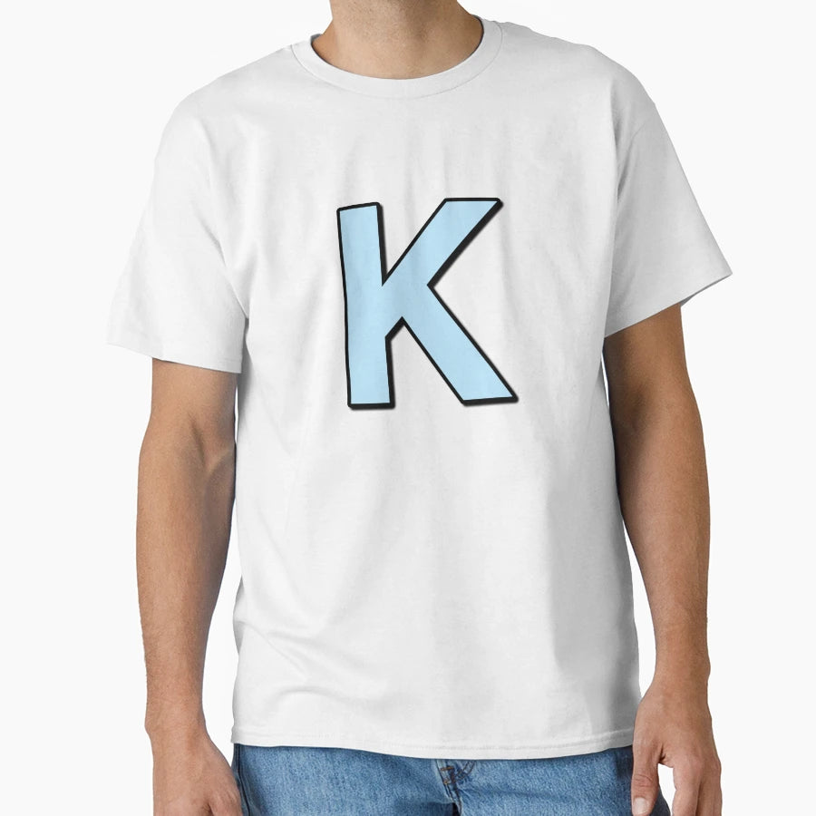Blue Letter K T-Shirt - Aesthetic Graphic Unisex - T-Shirt, Sweatshirt, Hoodie