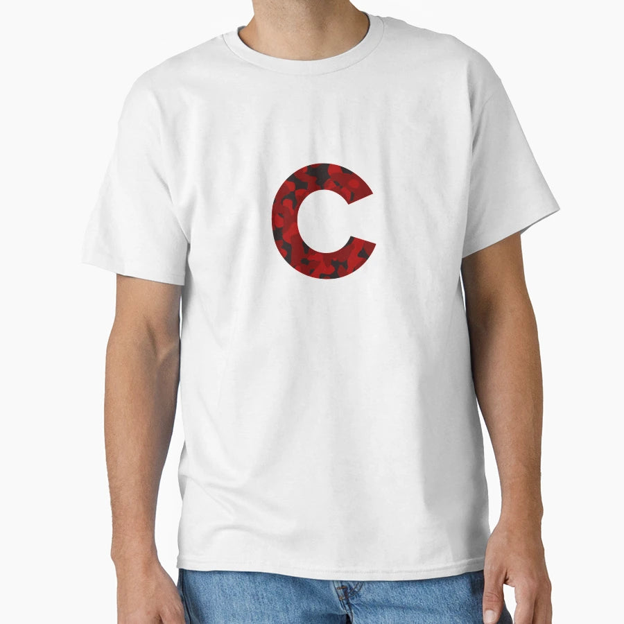 Letter C Red Camo T-Shirt - Unique Graphic Unisex - T-Shirt, Sweatshirt, Hoodie