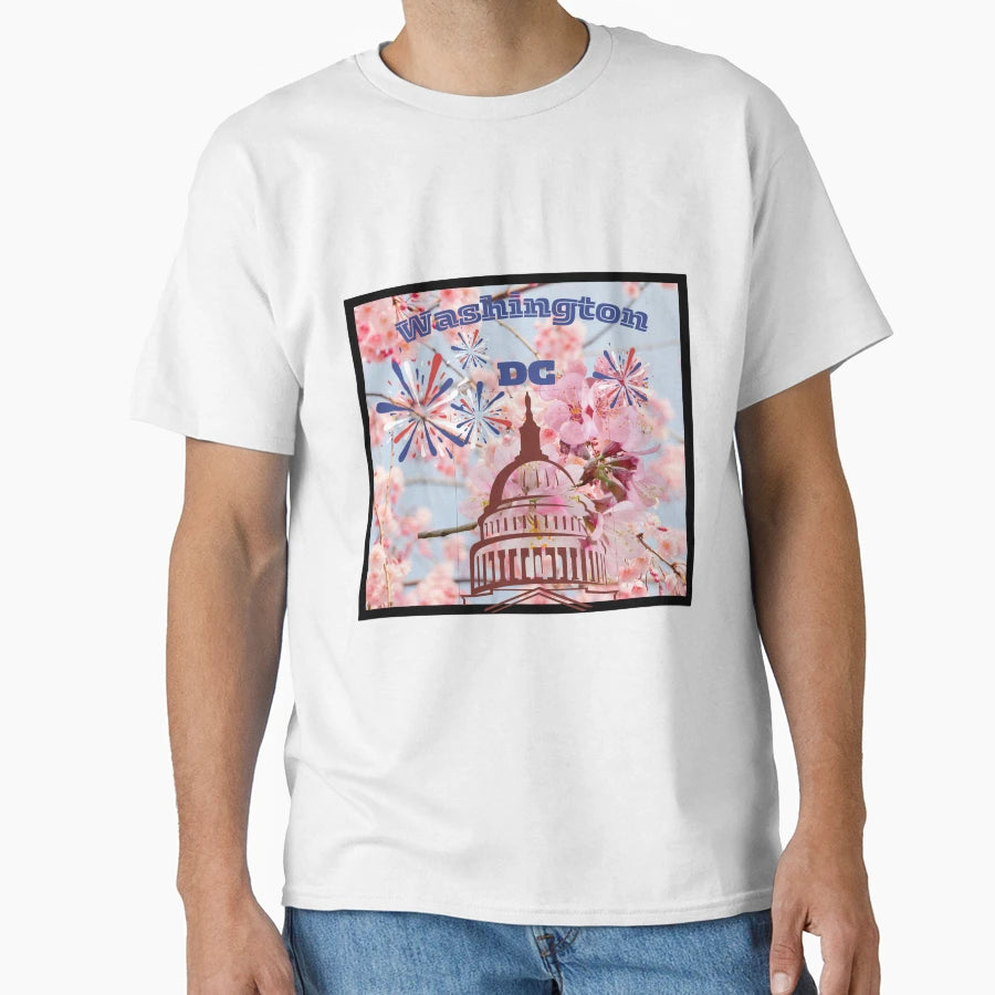 Washington Dc Cherry Blossoms T-Shirt - Custom Art Print for Adults - T-Shirt, Sweatshirt, Hoodie