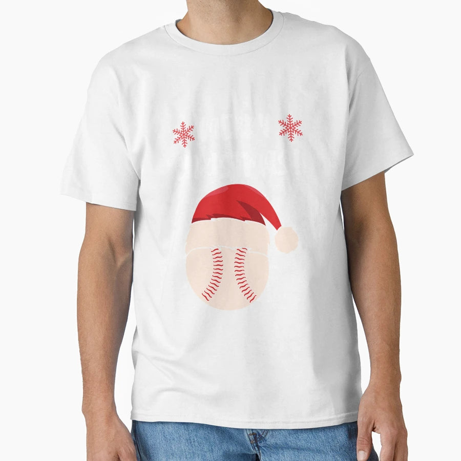 Merry Baseball Illustration T-Shirt - Custom Art Print Unisex - T-Shirt, Sweatshirt, Hoodie