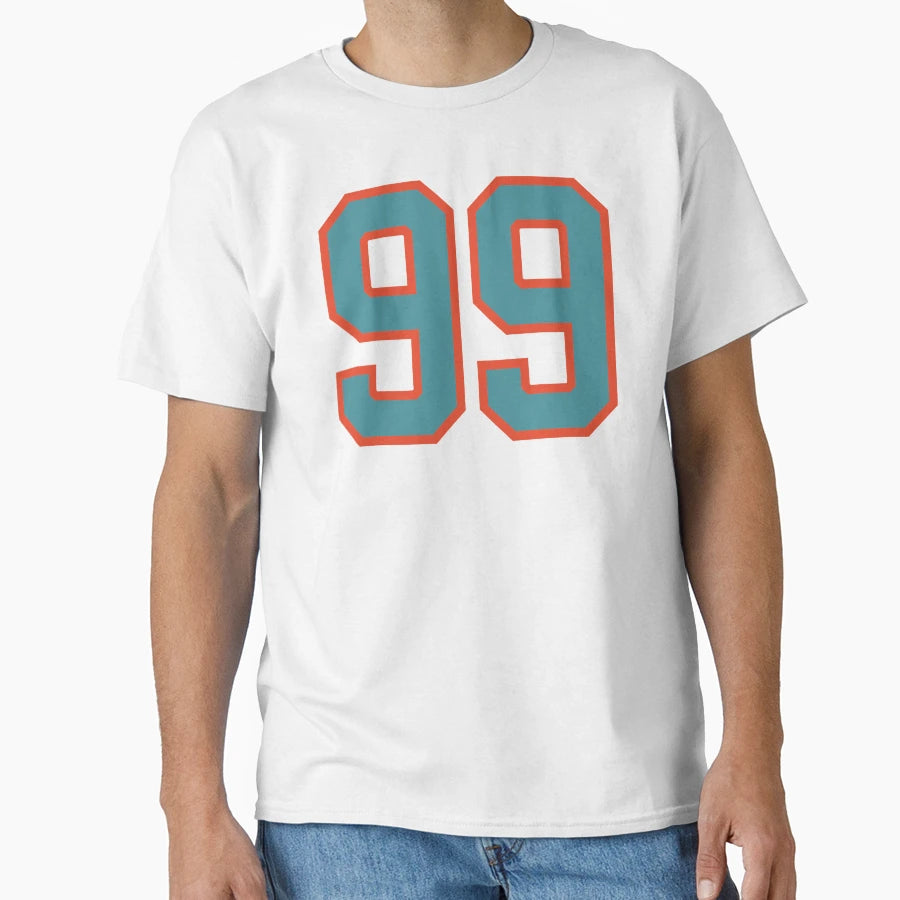 99 Number Aqua Orange Lucky Sports Ninety T-Shirt - Unique Graphic Unisex - T-Shirt, Sweatshirt, Hoodie