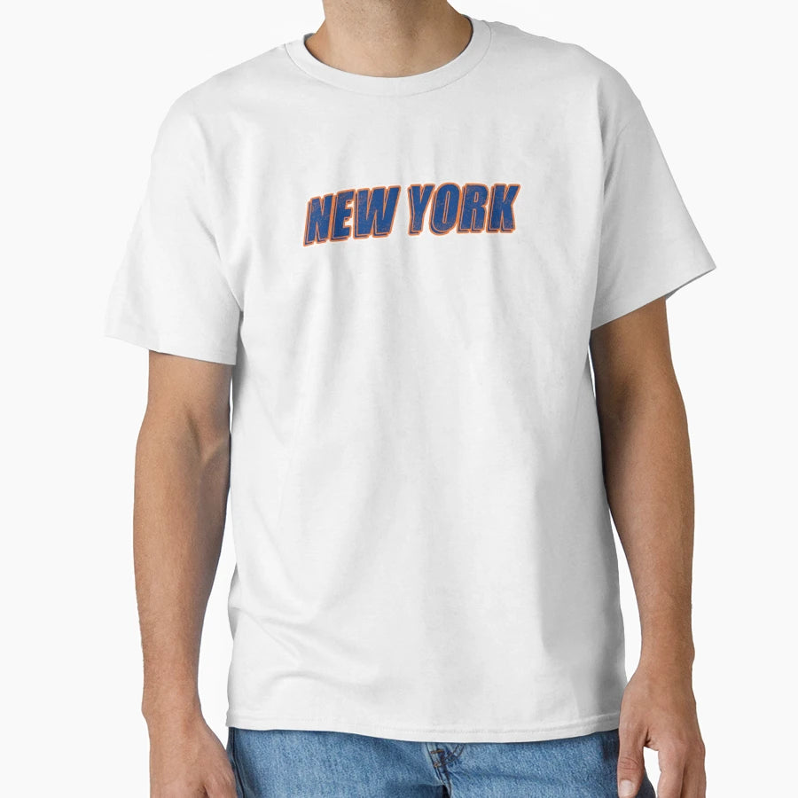 New York Text Blue Orange T-Shirt - Streetwear Style Men Women - T-Shirt, Sweatshirt, Hoodie