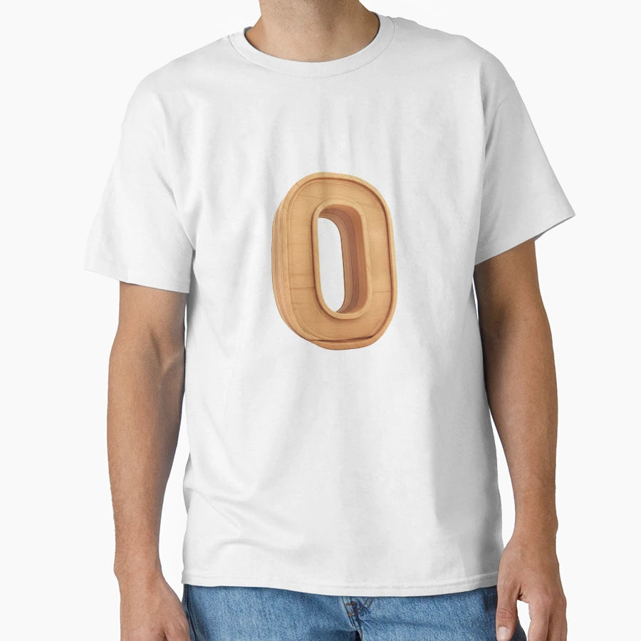 3D Wooden Letter O Minimalist Monogram T-Shirt - Streetwear Style Men Women - T-Shirt, Sweatshirt, Hoodie