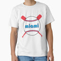 Miami Throwback Baseball Crossed Bats T-Shirt - Streetwear Style Unisex - T-Shirt, Sweatshirt, Hoodie