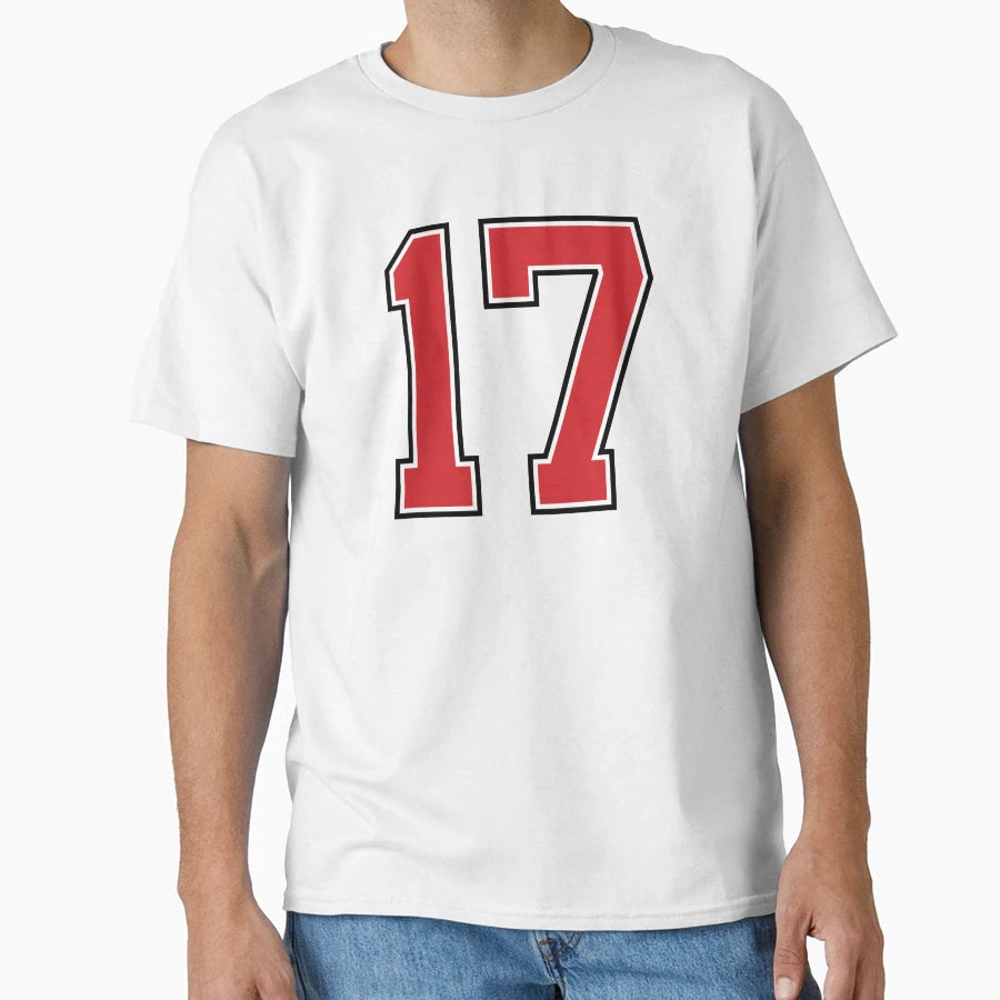 Sports Number 17 Red Black Color T-Shirt - Casual Everyday Wear Unisex - T-Shirt, Sweatshirt, Hoodie