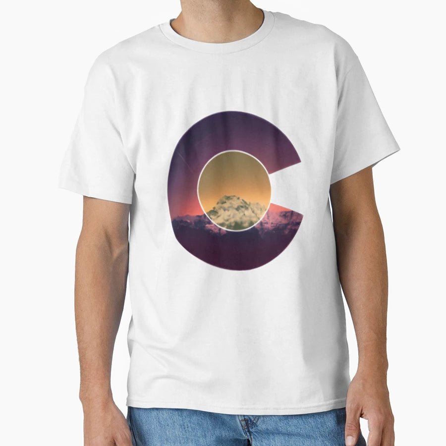 Colorado Flag Mountain Sky And Stars T-Shirt - Aesthetic Graphic Unisex - T-Shirt, Sweatshirt, Hoodie