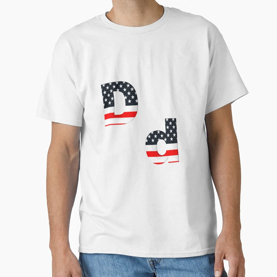 Alphabet Usa D T-Shirt - Custom Art Print for Adults - T-Shirt, Sweatshirt, Hoodie